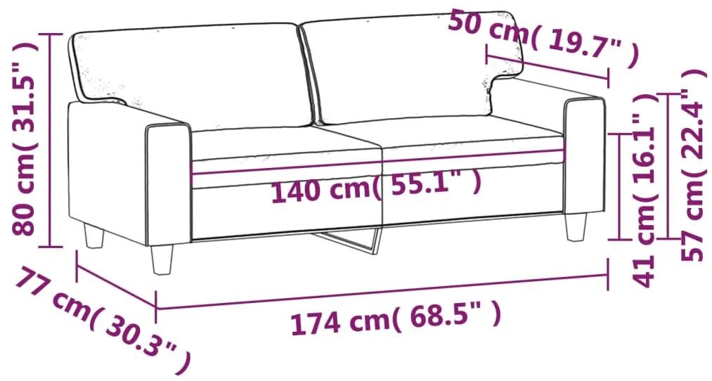 Canapea cu 2 locuri, crem, 140 cm, piele ecologica Crem, 174 x 77 x 80 cm