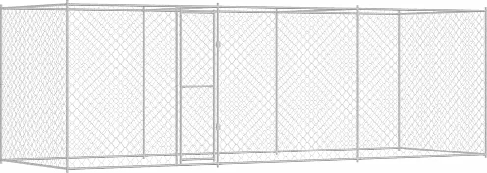 vidaXL Cușcă pentru câine Argintiu 600 x 200 x 200 cm Oțel Galvanizat