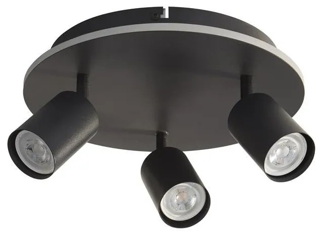 Plafoniera cu 3 spoturi metal negru San Diego