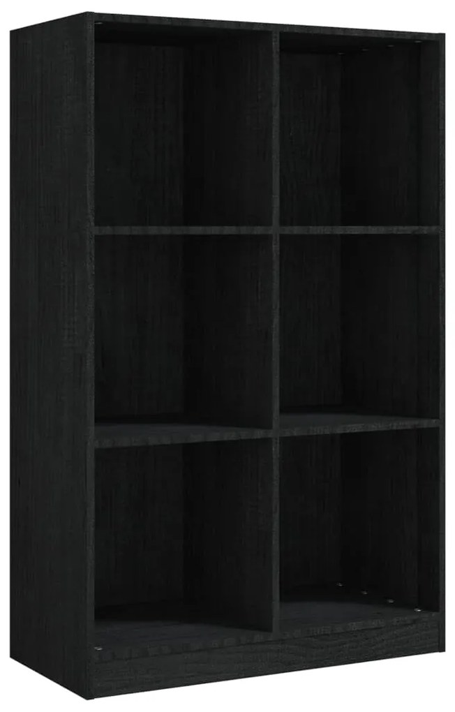 809958 vidaXL Bibliotecă, negru, 70x33x110 cm, lemn masiv de pin