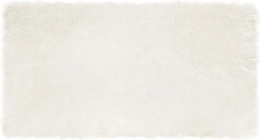 vidaXL Covor din Lână Faux Tafalla Alb 80 x 150 cm Poliester