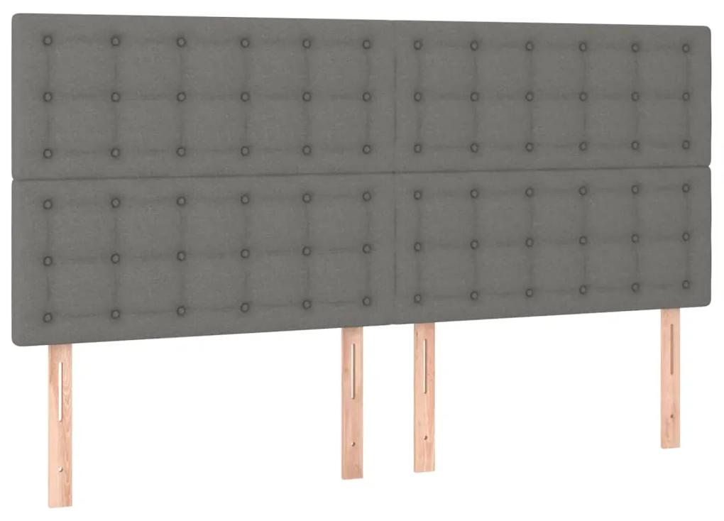 Cadru de pat cu tablie, gri inchis, 180x200 cm, textil Morke gra, 180 x 200 cm, Nasturi de tapiterie
