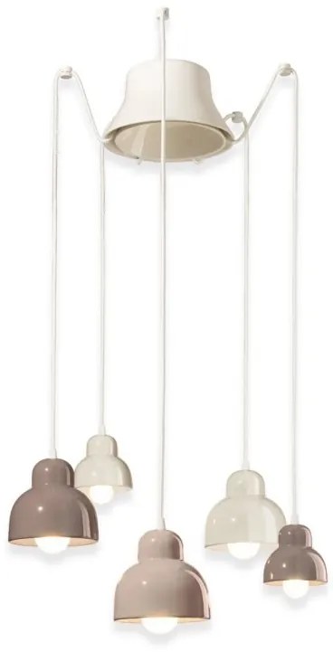 Lustra cu 5 pendule design italian realizat manual din ceramica BERIMBAU Mix