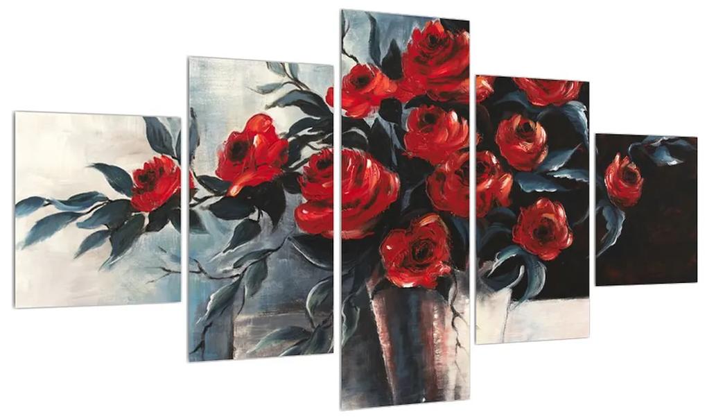 Tablou cu trandafiri (125x70 cm), în 40 de alte dimensiuni noi