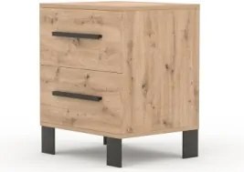 Noptiera cu sertare, 40x55x45 cm, Malen, ADRK Furniture (Culoare: Natural)