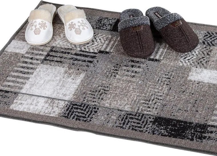 decoDoma Covor runner Patchwork gri 67 x 150 cm