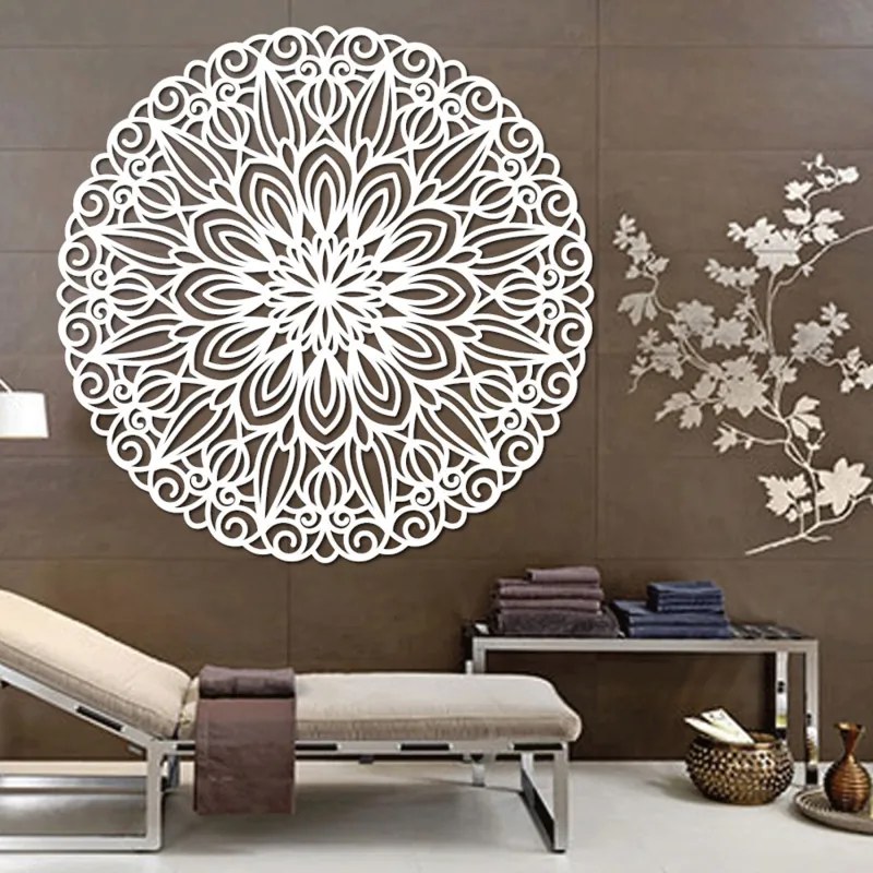 SENTOP | Mandala sculptată din lemn pentru perete, floarea timpului - ORIN