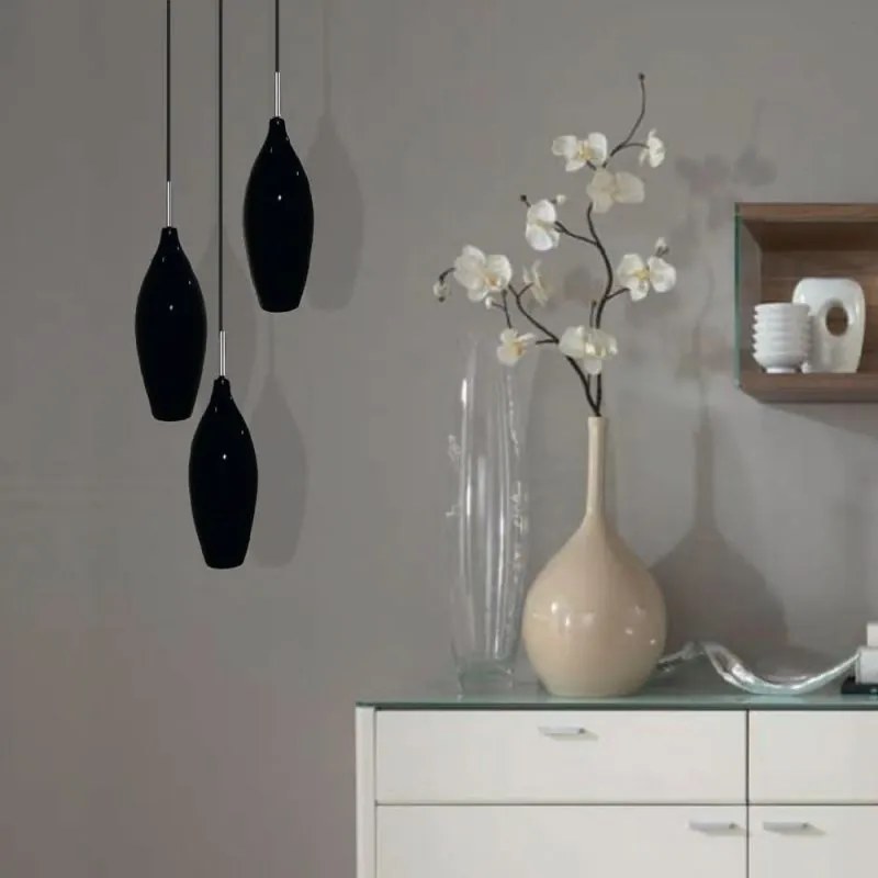 Lustra cu 3 pendule design modern CHAMPAGNE black MD2101A-3BL