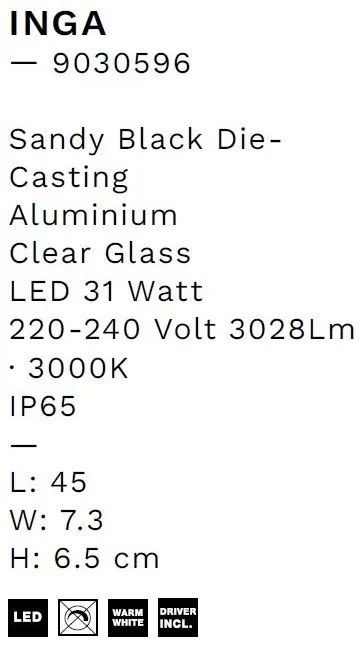 Aplica de perete LED iluminat exterior decorativ IP65 INGA