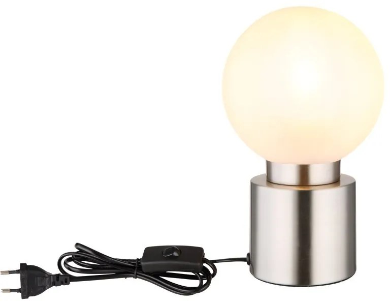 Veioza, lampa de masa design modern Marka nichel, opal