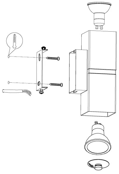 Eglo 95377 - Corp de iluminat LED perete PASSA 2xGU10-LED/4W/230V
