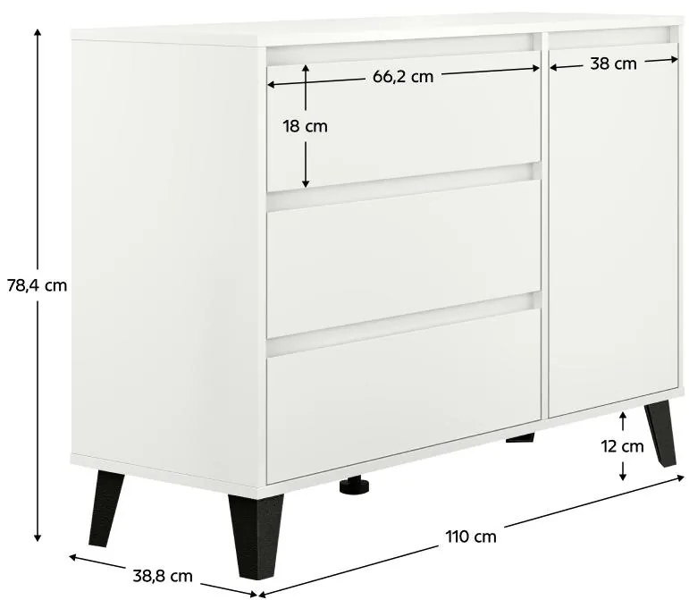 Comodă Brisas 1 (alb + negru) . 1116255