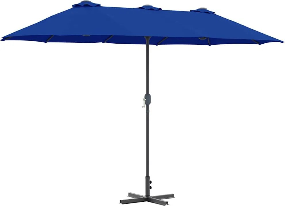 vidaXL Parasol de Grădină Albastru azur 370 x 197 x 239 cm