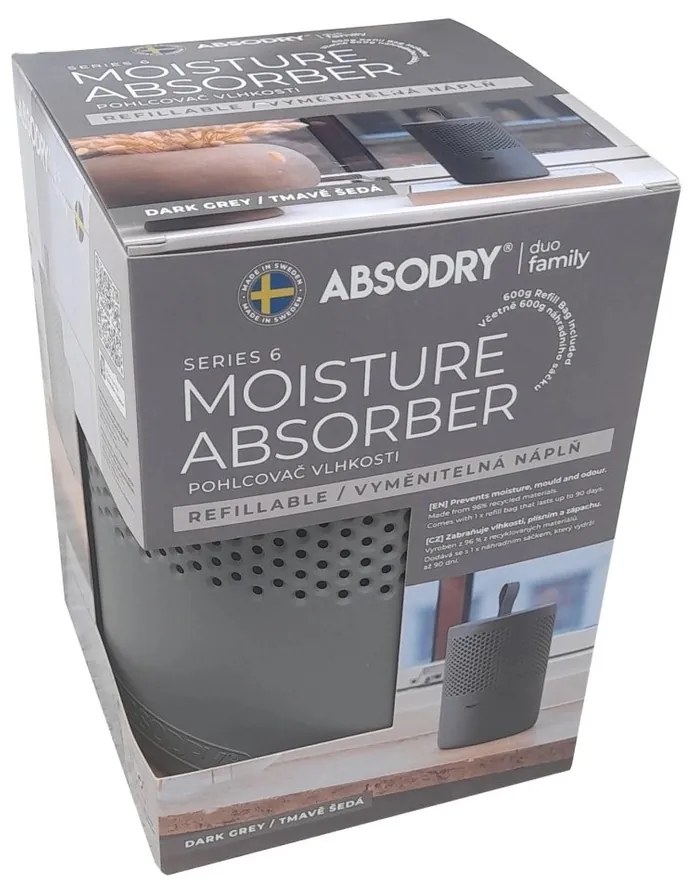 Absorbant umiditate Everbrand Absodry Duo Family Bag 6-series, până la 50 m3, gri