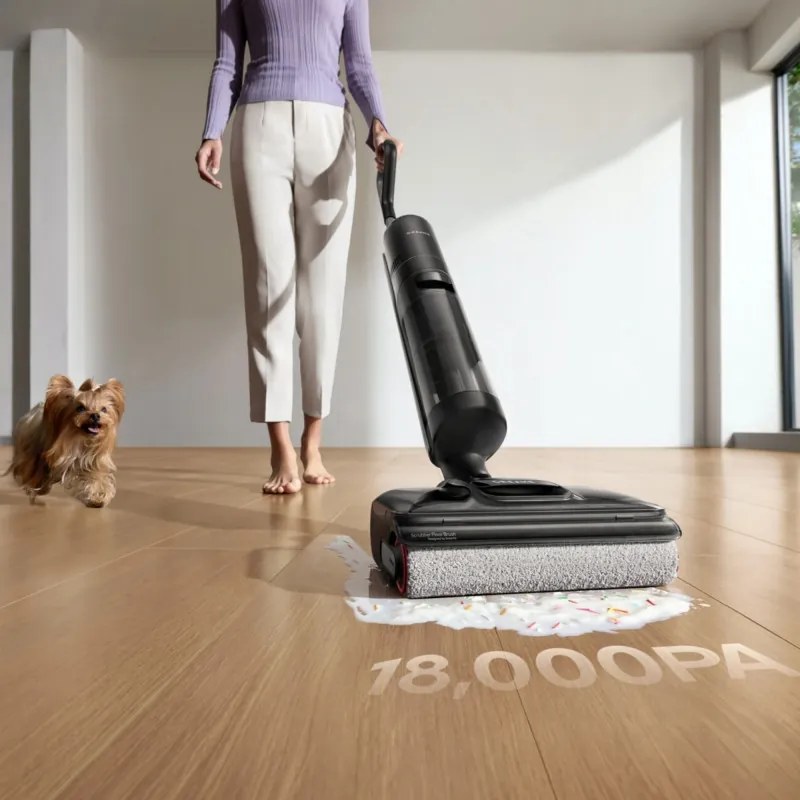 Aspirator vertical si mop Dreame H12 Pro FlexReach HHR44A, 400 W, 18 000 Pa, 50 min, 4 moduri, Curatare umeda pana la 90°C, Autocuratare si autosuscare, Ecran LED, Negru