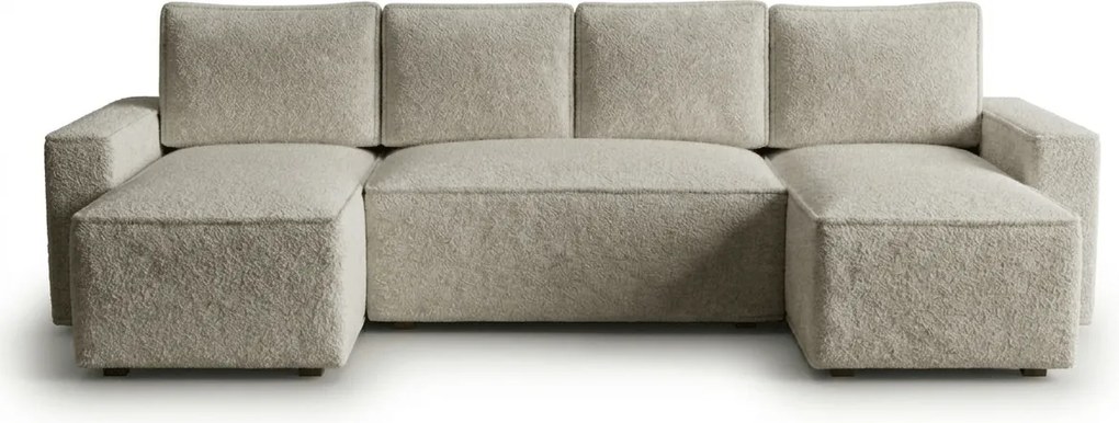 Coltar extensibil in forma de U SMART BOUCLE 303x143 cm, gri-bej