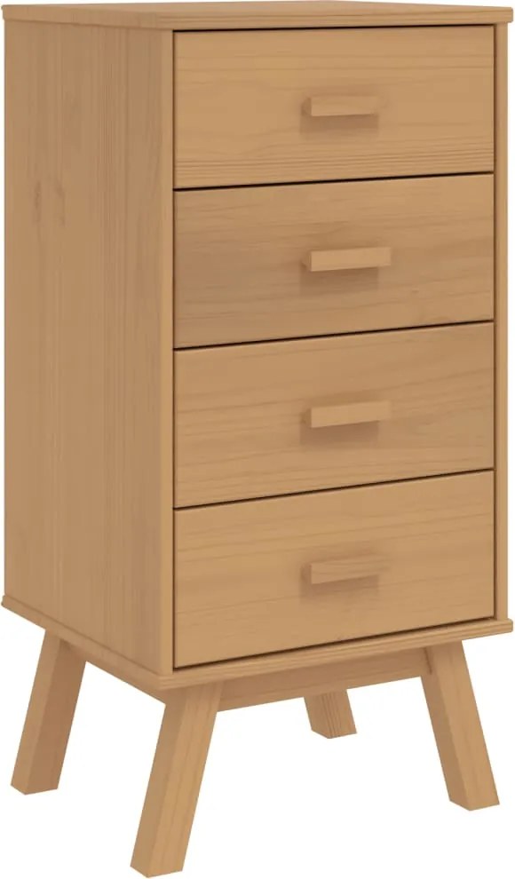 vidaXL Noptieră „OLDEN”, maro, lemn masiv de pin