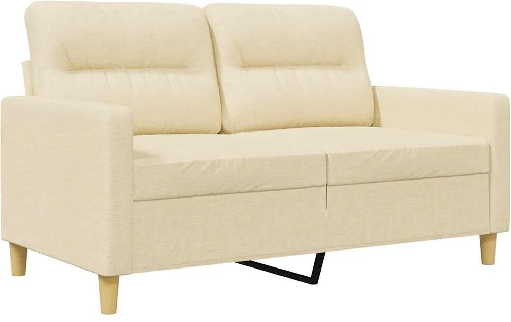 vidaXL Canapea cu 2 locuri, crem, 120 cm, material textil