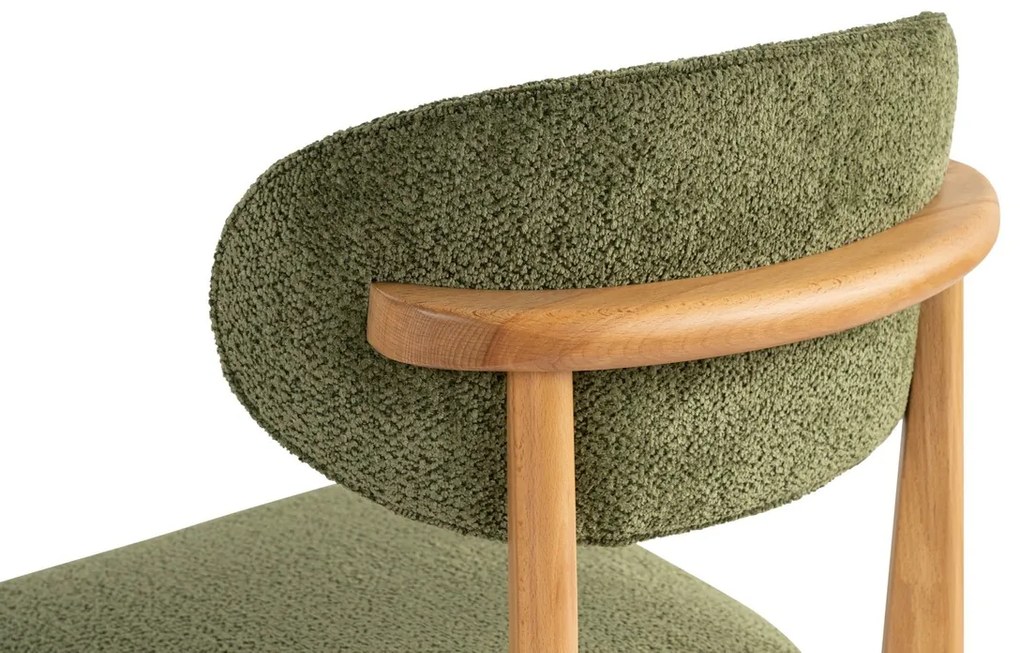 Set de scaune de sufragerie Lionte Green and LightOak, 2 buc.