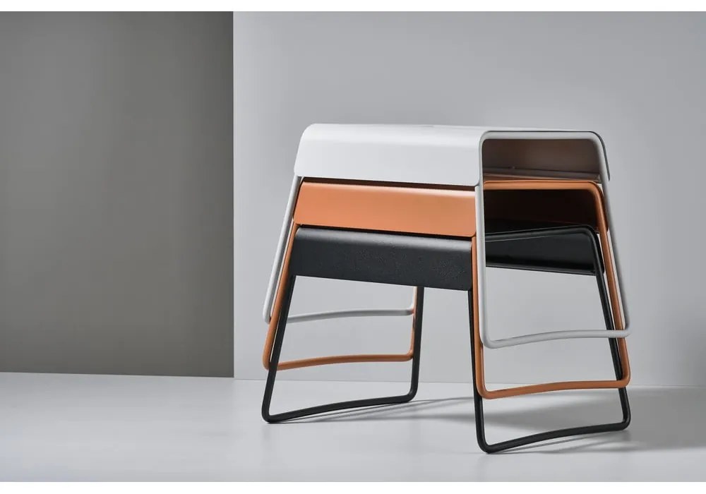 Scăunel din inox Zone A-Stool, gri deschis