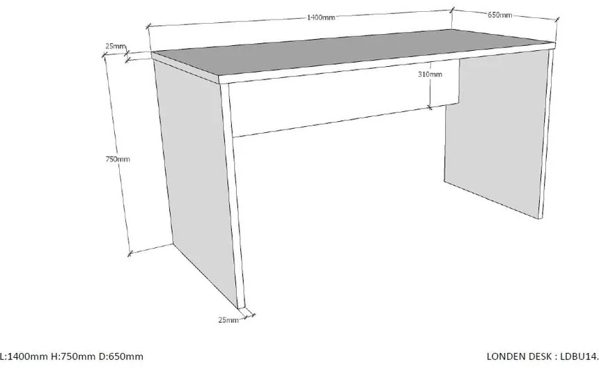 Birou pentru copii Vipack London, alb