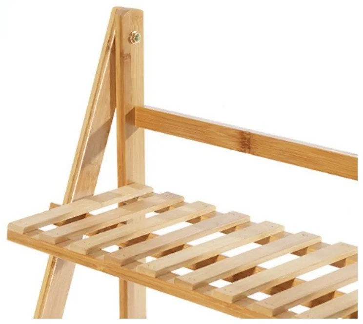 Suport pentru flori din bambus cu scară - 4 rafturi practice