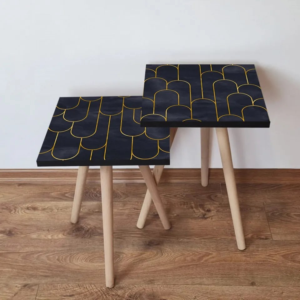 Set 2 Masute Auxiliare 2SHP155, MDF, Bleumarin