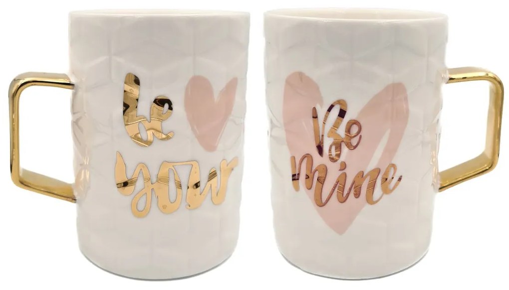 Set 2 Cani din Ceramica BE YOUR  BE MINE