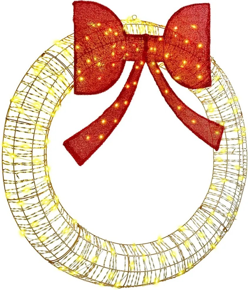 vidaXL Coroană cu 150 LED Alb cald 121 x 121 x 10 cm PET