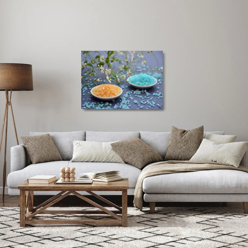Tablou pe sticlă cu sarea de mare colorată (70x50 cm)