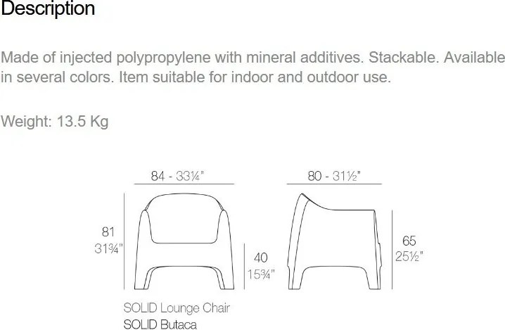 Set de 4 Scaune moderne de exterior / interior design premium SOLID LOUNGE CHAIR 55023 Vondom