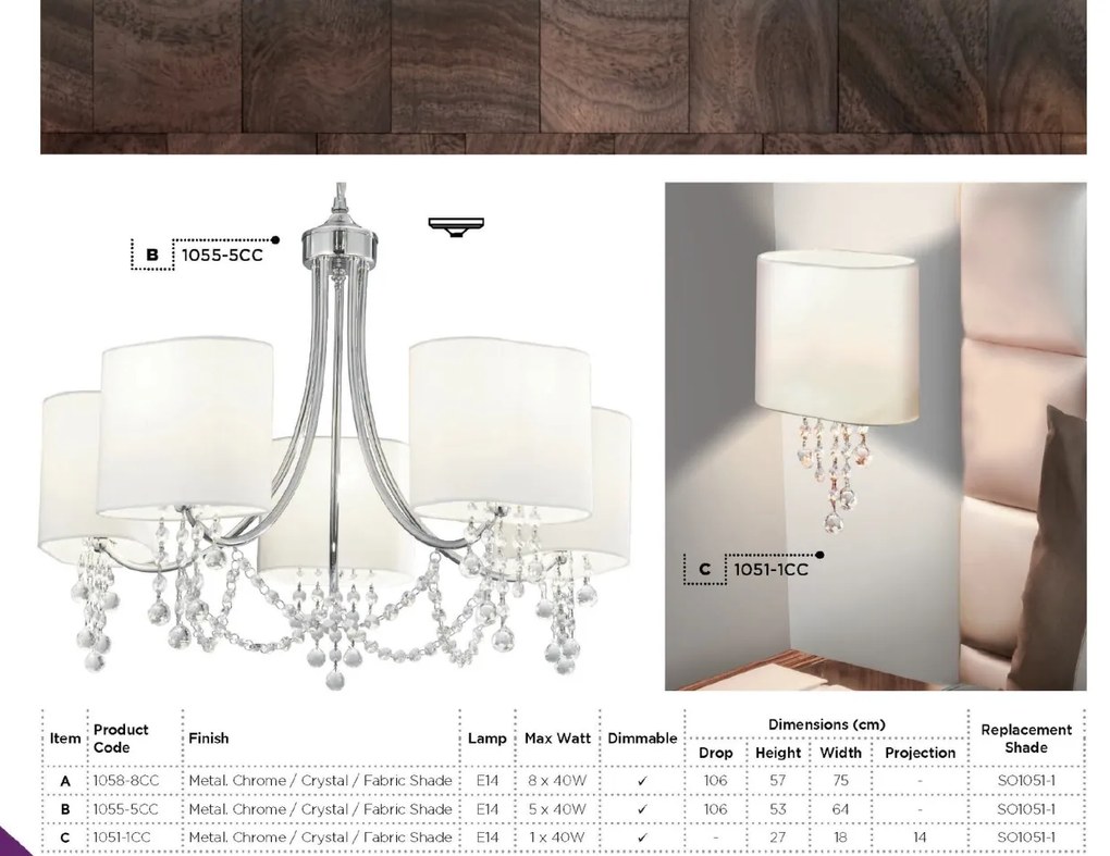 Candelabru elegant design modern Nina 8L 1058-8CC SRT