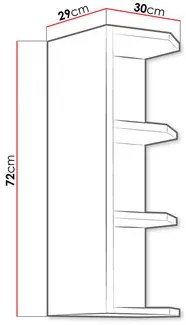 Raft superior de bucătărie Vintageline 30 G 72 ZAK (alb) . 1103360