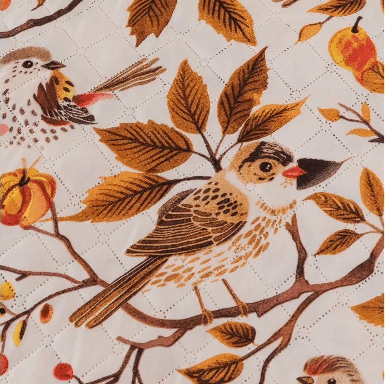 Cuvertura de pat BIRDS PUMPKIN, maro Dimensiune: 220 x 240 cm
