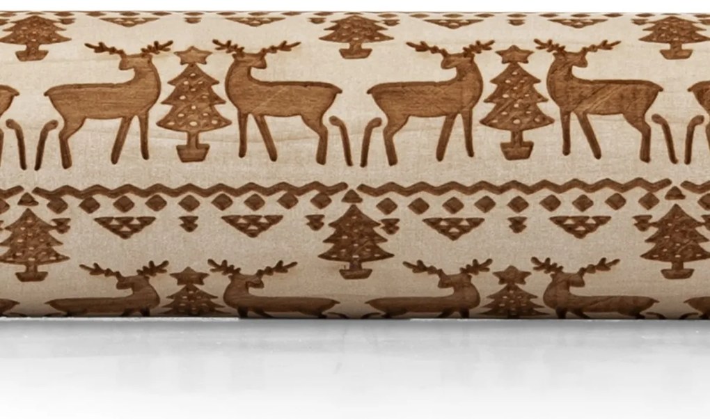 Sucitor din lemn Toro cu decor de ren,  38 cm