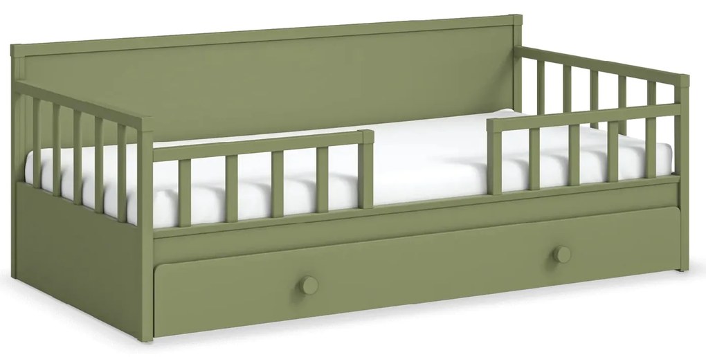 Pat tip canapea pentru copii, cu lada extensibila (100x200 cm) ,   design modern
