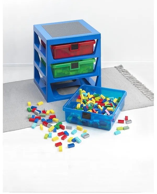 Organizator pentru depozitare cu 3 sertare LEGO®, albastru