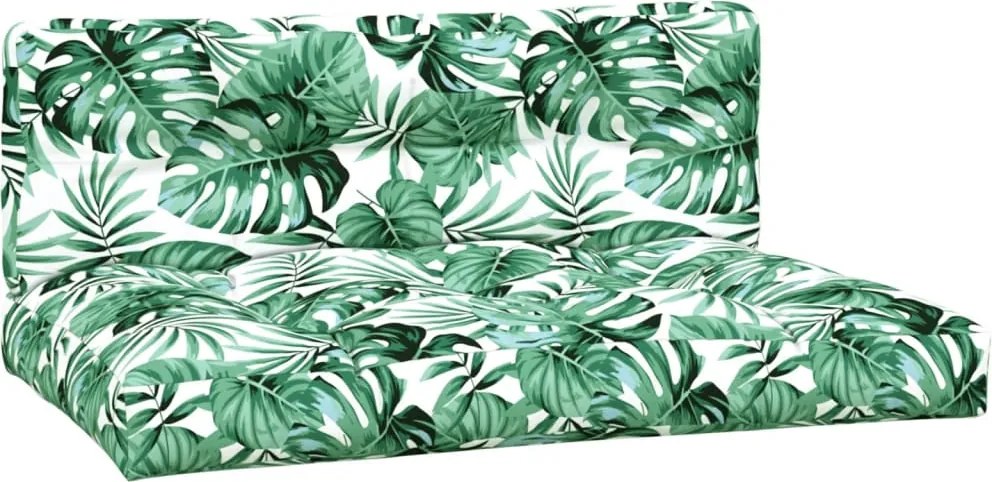 vidaXL Perne de paleți, 2 buc., model cu frunze, textil