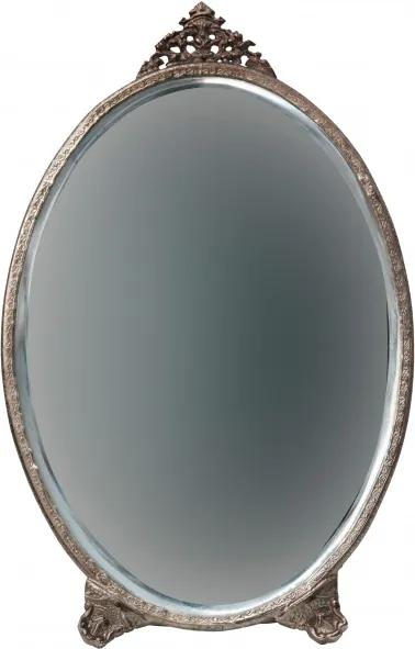 Oglinda ovala cu rama din metal antique brass Posh, 26x15,5x1cm
