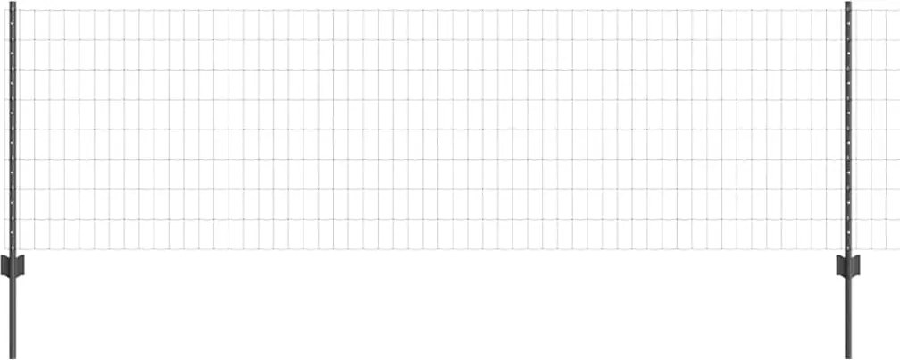 vidaXL Gard cu Stâlp Gri 0,8 x 10 m Oțel și PVC