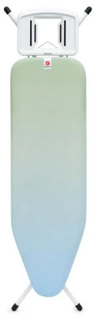 Masa de calcat Brabantia B 1008892, 124x38 cm, 7 pozitii de reglare, Suport fier de calcat, Verde/Albastru