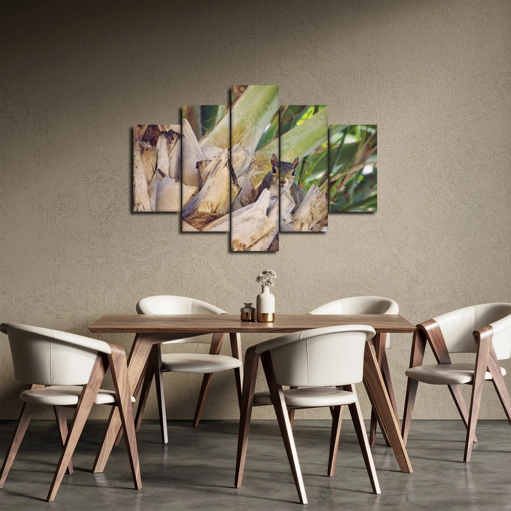 Tablou cu veverița în copaci (150x105 cm)