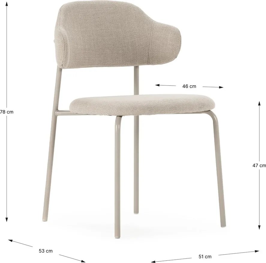 Scaune de dining crem 4 buc. Adriel – Marckeric