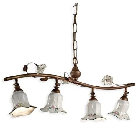 Lustra suspendata cu flori ceramice in stilul clasic Florentin PISA 4L