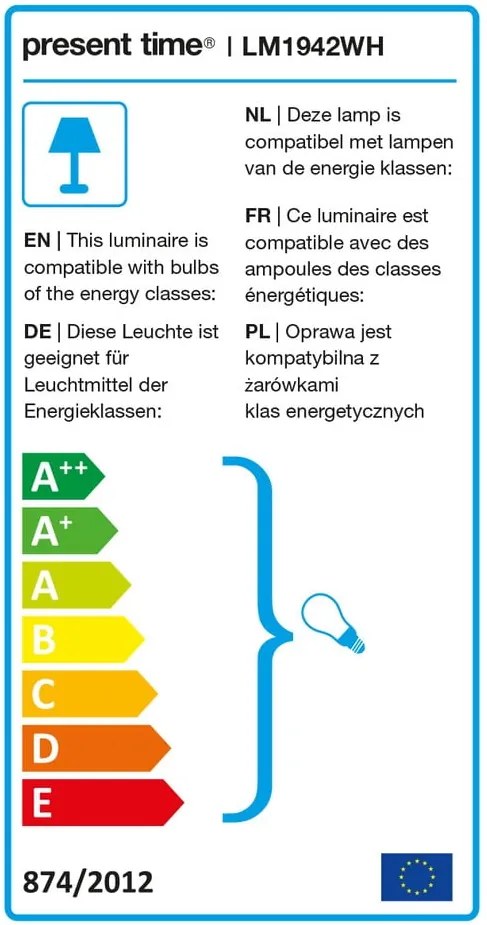 Veioză cu structură metalică Leitmotiv Fit, alb