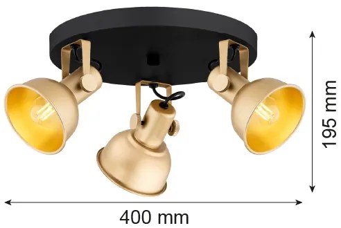 Spot LENORA 3xE14/7W/230V auriu/negru Argon 6243