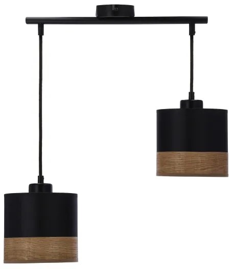Lustră pe cablu PORTO 2xE27/60W/230V negru/maro