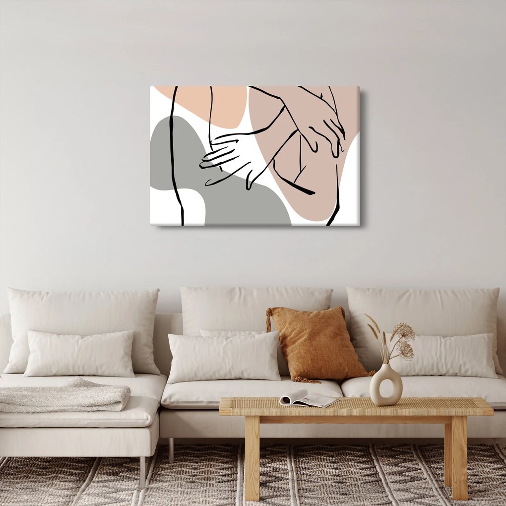 Tablou - Femeie corp linie de artă N⁰2 (90x60 cm)