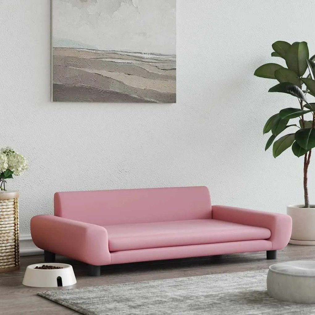 vidaXL Pat de câini, roz, 100x54x33 cm, catifea