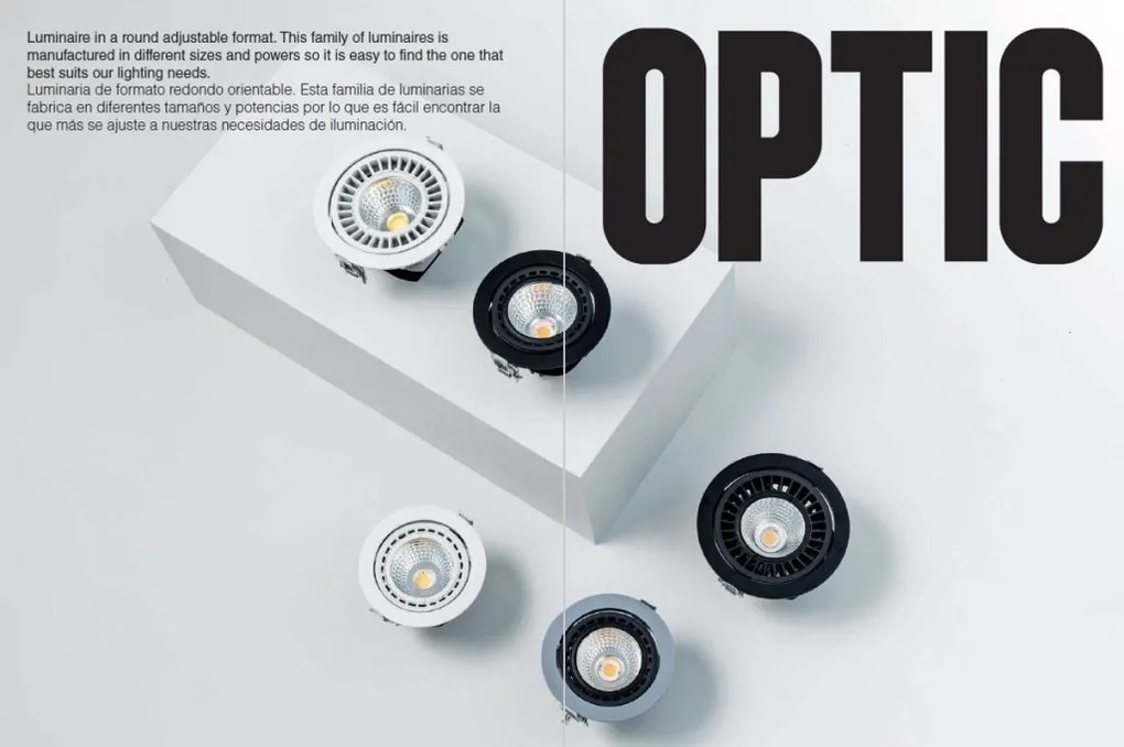 Spot LED incastrabil MINI-OPTIC White downlight LED 12/18W 2700K 20° 1565/2100 lm